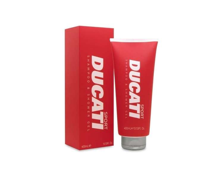 Ducati Sport Shampoo & Shower Gel Oriental Fougère Woody Fragrance Men's Grooming Collection Lavender Sandalwood Vanilla Scent Refreshing Body Wash Cleanser 400ml