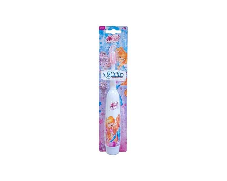 Mr.White Winx Battery-Powered Electric Toothbrush for Kids with Soft Bristles Suitable for 4+ Years