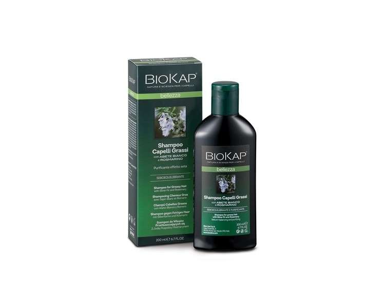 BIOKAP BELLEZZA Shampoo for Oily Hair 200ml - Plant-based Ingredients - Silver Fir - Organic Rosemary - Icelandic Moss - Menthol - VEGAN