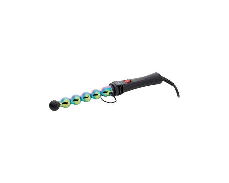 Gamma Più Professional Rainbow Bubble Curling Iron for Styling with Wide and Narrow Waves and Heat Resistant Tip - Italian Socket 25mm