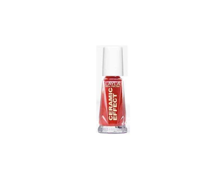 Layla Cosmetics 1243R23-006 Ceramic Effect Nail Polish Milan Red 0.01L