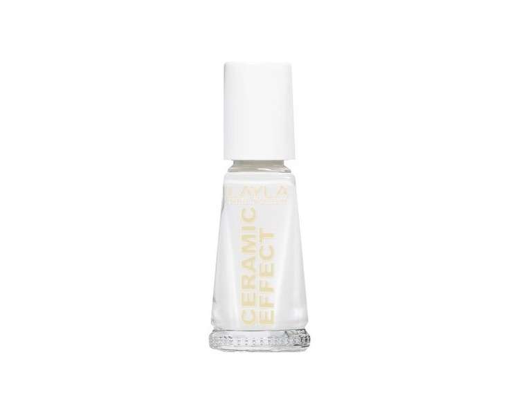 Layla Cosmetics Ceramic Effect Nail Polish Soft White 10ml