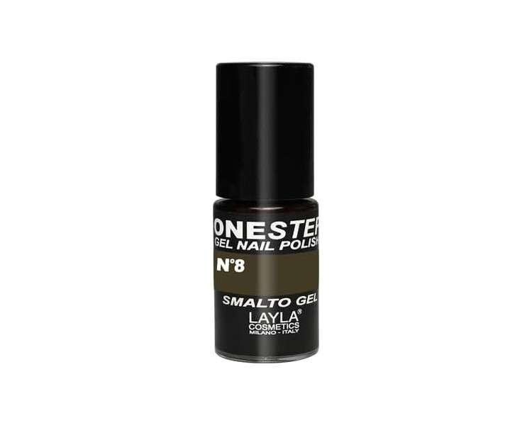 LAYLA COSMETICS One Step Gel Nail Polish Anthracite Number 8