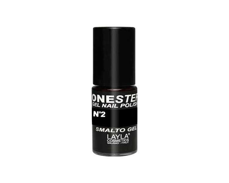 LAYLA COSMETICS One Step Gel Nail Polish 100 Black Number 2