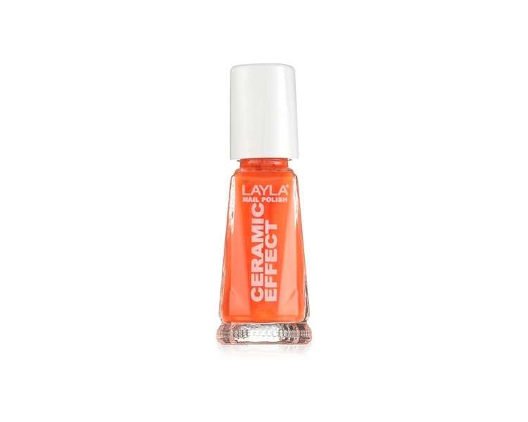 Layla Cosmetics 1243R23-109 Ceramic Effect Nail Polish - Fluorescent Orange 0.01l