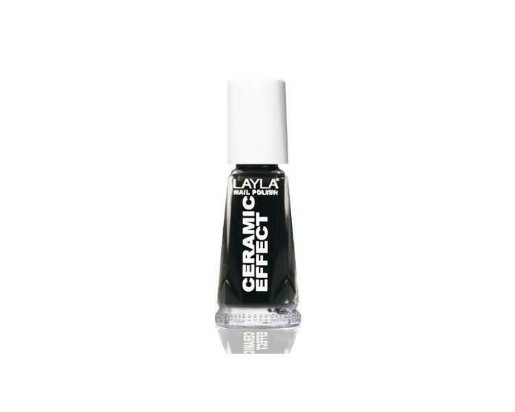 Layla Cosmetics 1243R23-031 Ceramic Effect Nail Polish Pure Black 0.01l