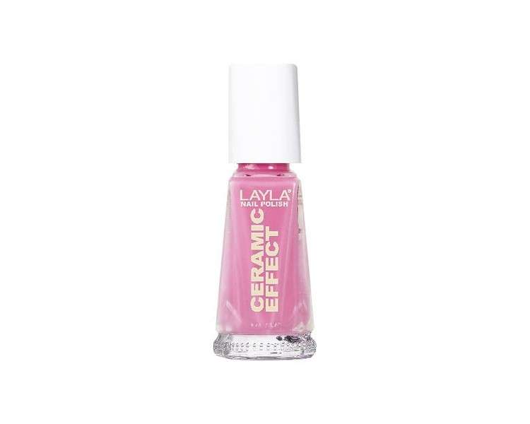 Layla Cosmetics 1243R23-021 Ceramic Effect Nail Polish Sensual Pink 0.01L