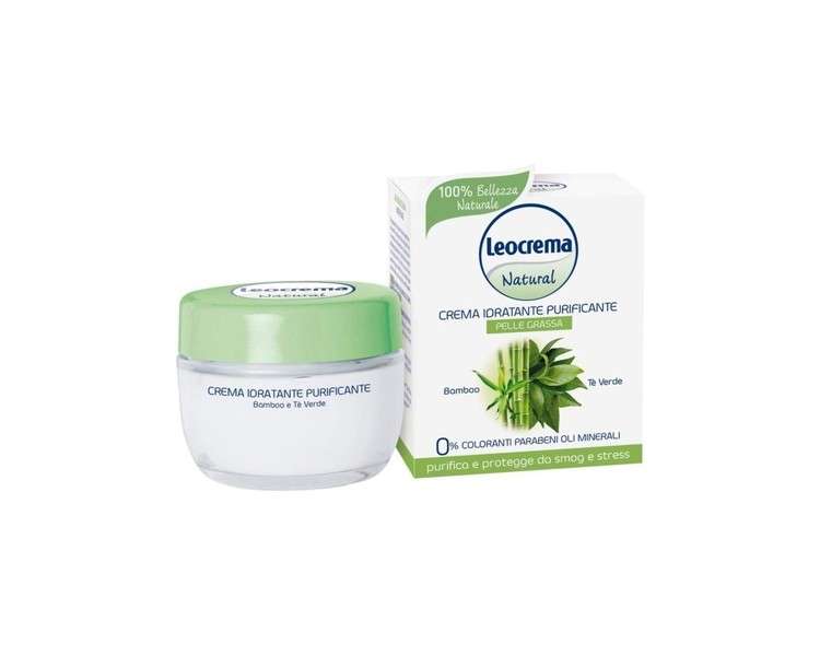 Leocrema Natural Moisturizing Face Cream Purifying 50ml Bamboo and Green Tea