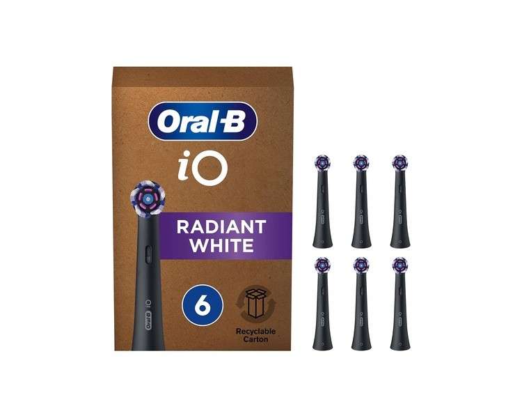 Oral-B iO Radiant White Electric Toothbrush Head with Angled Bristles for Deeper Plaque Removal and Polishing Petals for Teeth Whitening