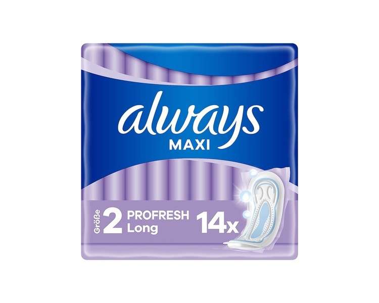 Always Maxi Profresh Long Pads Size 2 14 Pieces