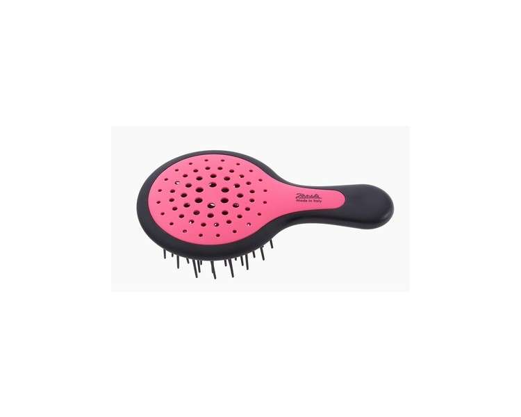 Mini Superbrush Black/Pink Handle Compact and Detangling Brush