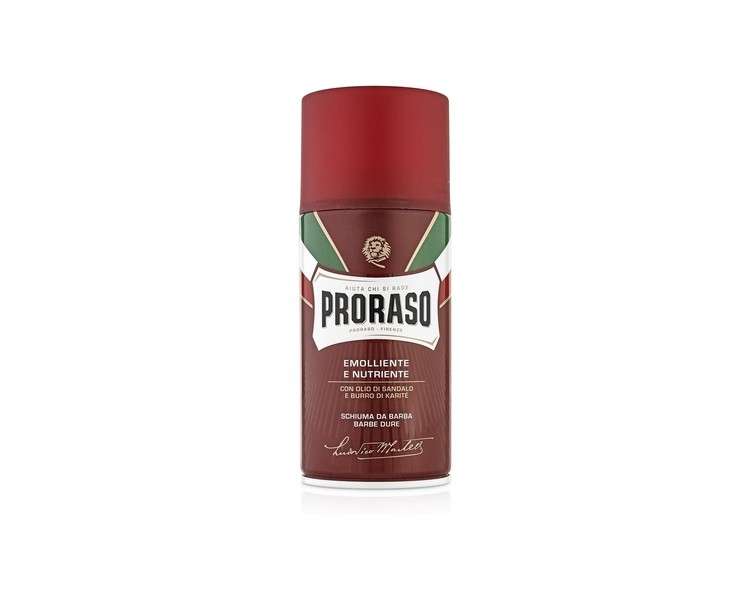 Proraso RED Shaving Foam with Sandalwood Oil and Shea Butter 300ml