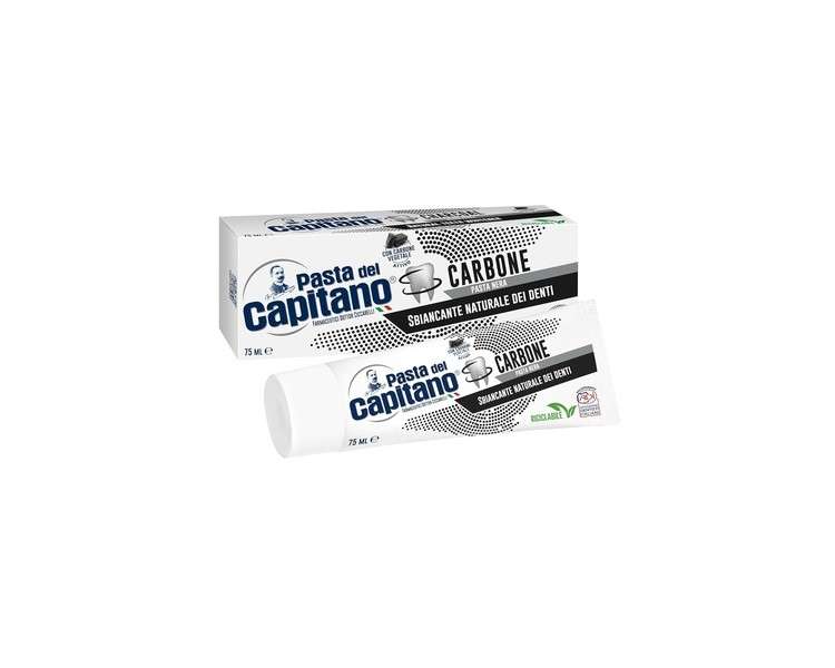 Pasta del Capitano Organic Activated Charcoal Toothpaste 75ml - Made in Italy