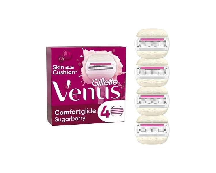 Gillette Venus Comfortglide Sugarberry Women's Razor Blades 4 Replacement Blades - Pack of 4