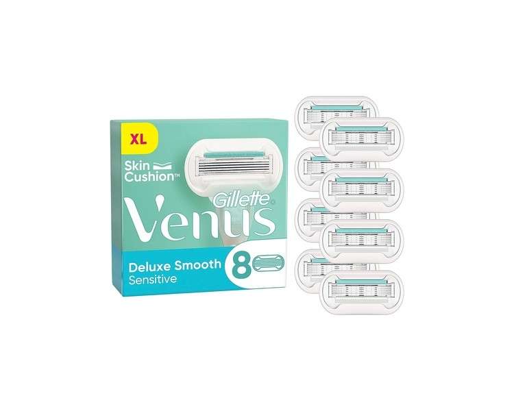 Gillette Venus Deluxe Smooth Sensitive Women's Razor Blades 8 Replacement Blades