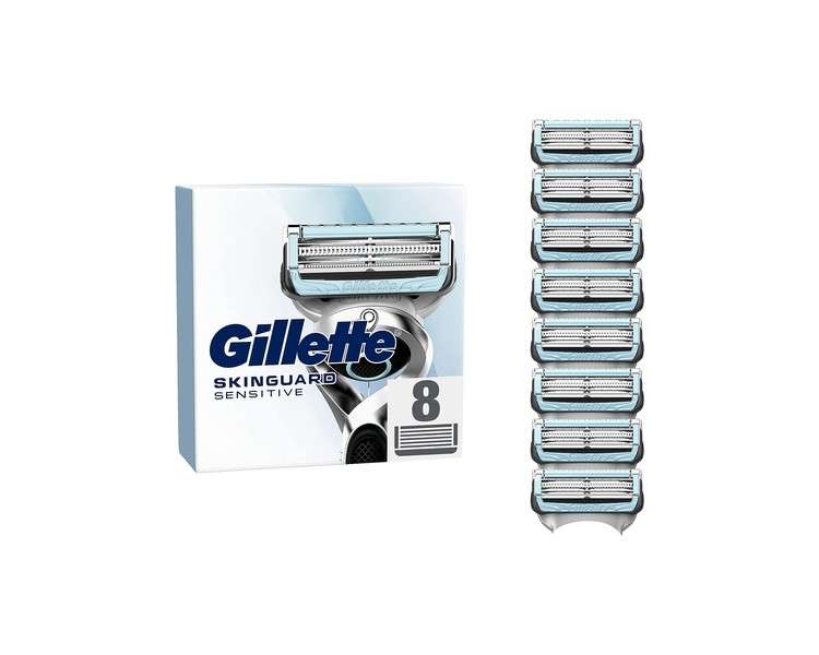 Gillette SkinGuard Sensitive Razor Blades 8 Replacement Blades for Men's Wet Shavers with Skin Protection