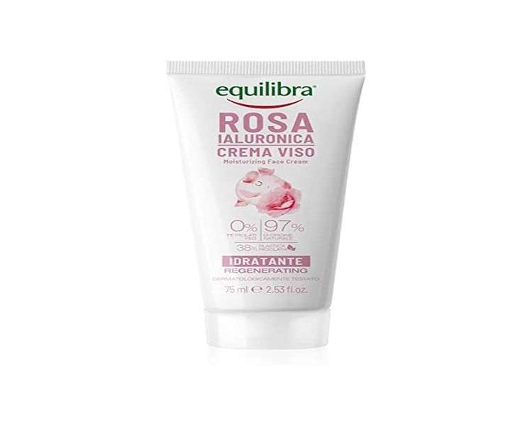 Equilibra Face Hyaluron-Rose Moisturizing Face Cream with Damask Rose and Hyaluronic Acid 75ml