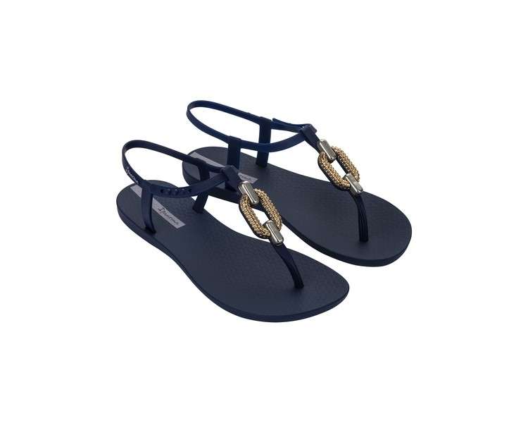 Ipanema Sparkle Sandal Navy Gold Women's Toe Post Vegan Sandals