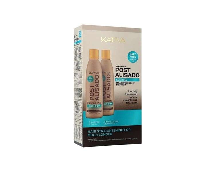 Kativa Post Straightened Shampoo & Conditioner Kit 2 x 250ml Bottles
