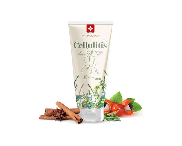 SwissMedicus Cellulitis Natural Belly Anti-Cellulite Body Cream with Rosemary - Guarana - Soothing Lotion Perfect Massage Treatment Helps with Weight Loss - Stimulates the Lymphatic System 200ml