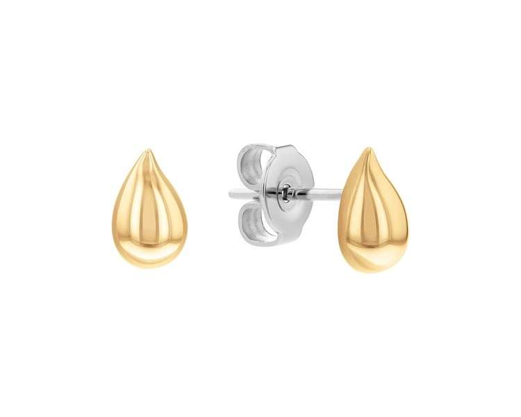 Calvin Klein Women's Stud Earrings Sculptured Drops Collection in Stainless Steel Gold