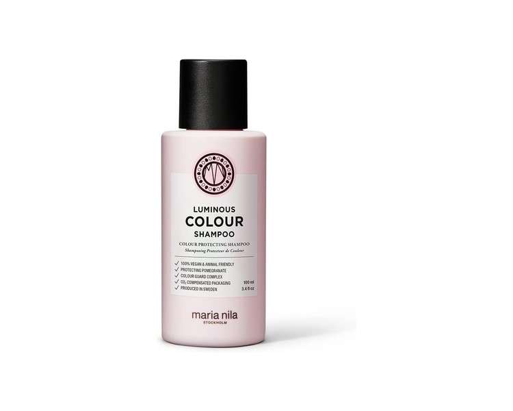 Maria Nila Luminous Colour Shampoo 100ml - Pomegranate Counteracts Dehydration - 100% Vegan and Sulfate/Paraben Free