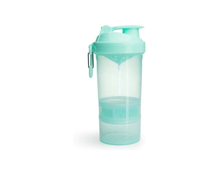 Smartshake Original 2Go Shaker Cup 600ml with Storage - Protein Shake Bottles Gift Shaker Cup, Leakproof & Durable for Protein Shakes, BPA & DEHP Free, Mint Green