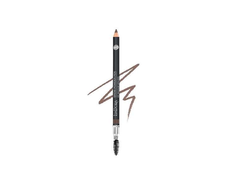 IsaDora Brow Pencil - Brow Powder in Pencil Form for Dense Eyebrows - Long-lasting Result - With Eyebrow Brush - Brow Pencil Hair Drawing - Medium Brown