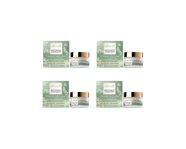 Helia D Botanic Concept Moisturizing Night Cream with Tokaji Wine Extract 50ml - Pack of 4