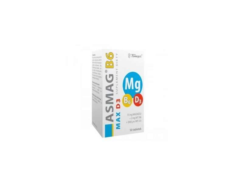 ASMAG B6 MAX D3 50 Tablets Immunity Nervous System Magnesium Stress
