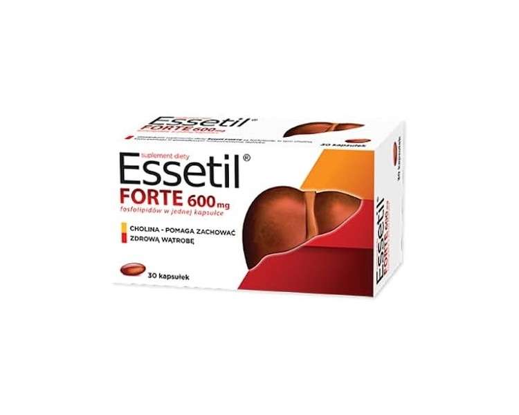 Essetil Forte Dietary Supplement Essentiale Max 30 Capsules with Choline 600mg