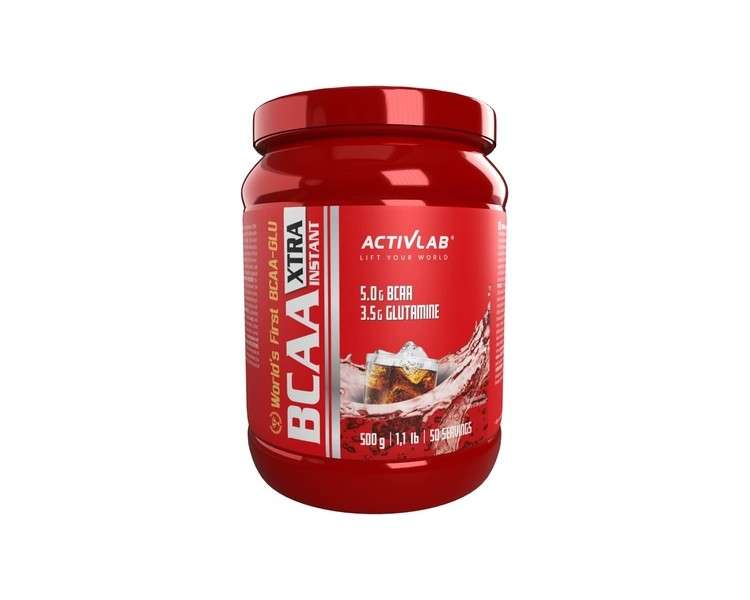 Activlab Bcaa Xtra Instant 500g Jar Workout Powder Recovery Supplements Branched Chain Amino Acids with Glutamine Nutrition Power Cola Flavour