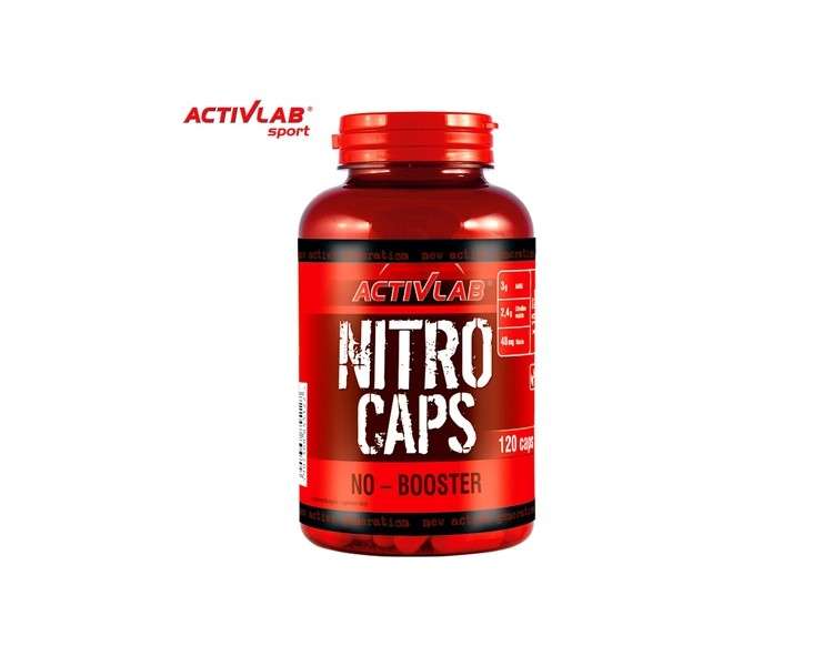 Nitro Caps Pre-Workout Booster Nitric Oxide L-Arginine Pump Pills 120 Capsules