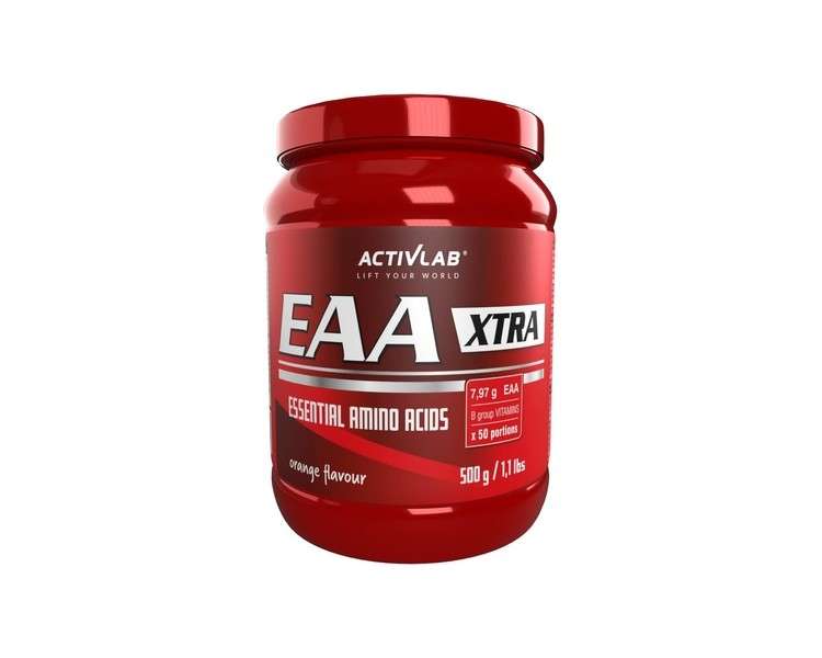 Activlab EAA XTRA Orange 500g - Muscle Regeneration - Powder with 8 Essential Exogenous Amino Acids and B-Group Vitamins