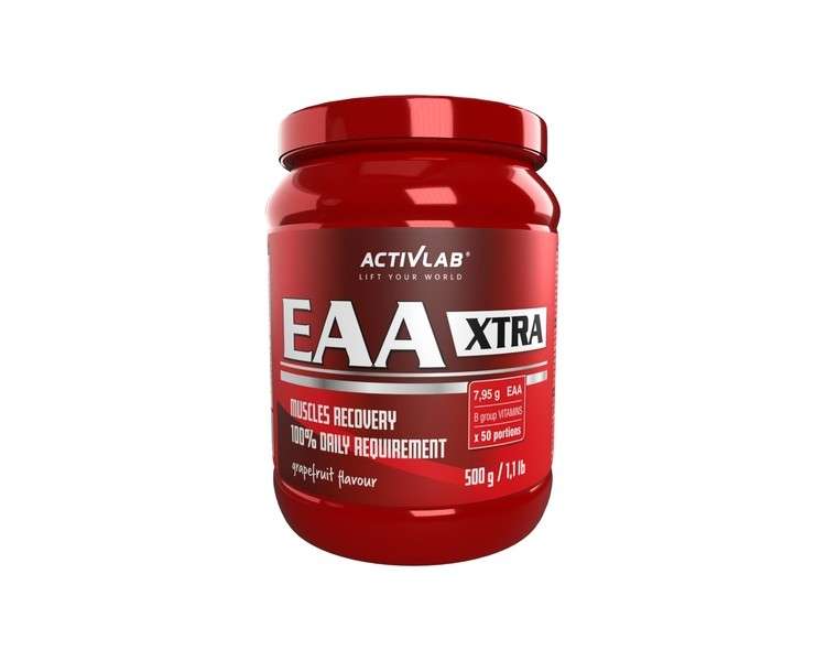 Activlab EAA XTRA Grapefruit 500g - Muscle Regeneration, Powder with 8 Essential Exogenous Amino Acids and B-Group Vitamins
