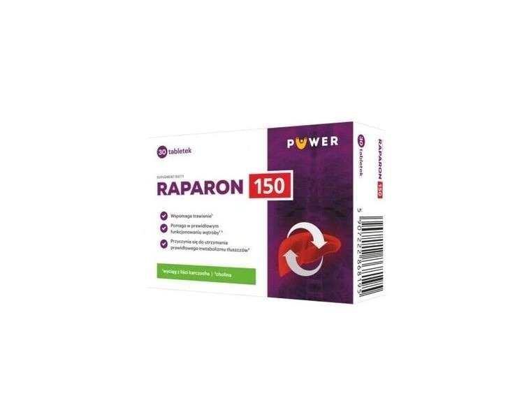 Raparon 150 Black Radish Root and Artichoke Leaf Tablets 30 Tablets