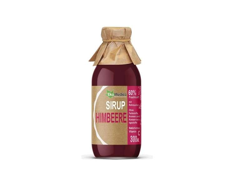 EkaMedica Raspberry Syrup Dietary Supplement with Vitamin C 300ml