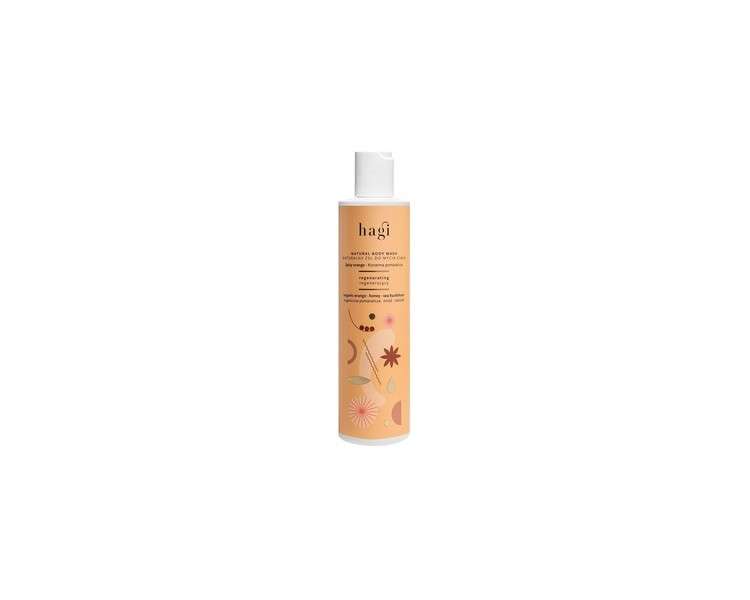 Hagi Natural Spicy Orange Shower Gel Moisturizes and Regenerates Skin pH Balance Natural Ingredients Honey Sea Buckthorn Orange Orange Scent Spicy Scent 300ml