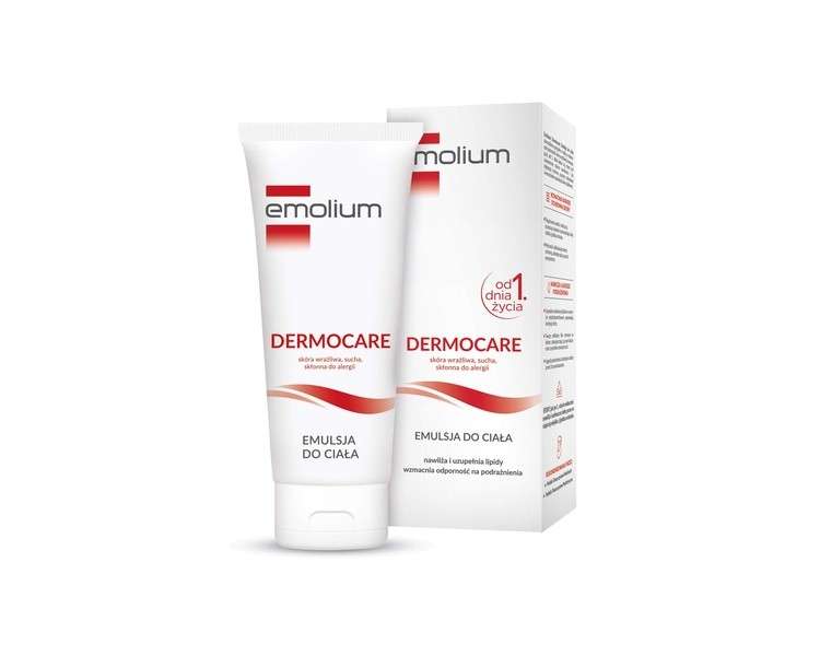 Emolium Dermocare Emulsion for Body from 1st Day of Life - Dry, Sensitive, Dirt-Repellent Skin for Allergies 200ml