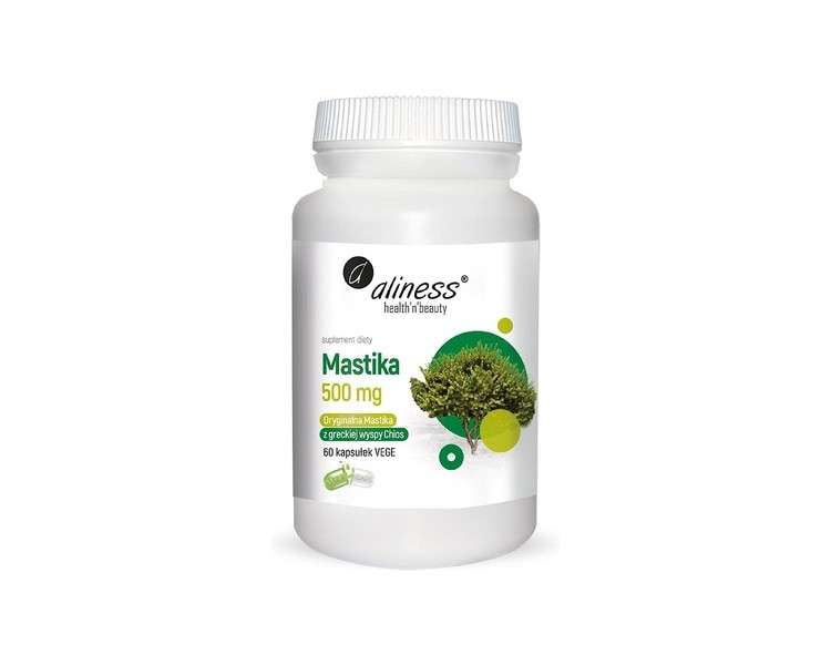 Aliness Mastika 500mg Resin Powder Dietary Supplement with Plant Extracts 60 Capsules