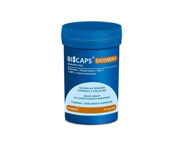 ForMeds Bicaps Diosmin+ Hesperidin trans-Resveratrol Vitamin C Grape Seed Extract Antioxidant Dietary Supplement 60 Capsules