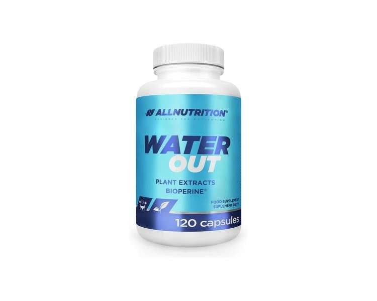 ALLNUTRITION Water Out Food Supplement to Remove Excess Water Natural Detoxification and Weight Loss with Plant Extracts Bioperine 120 Capsules