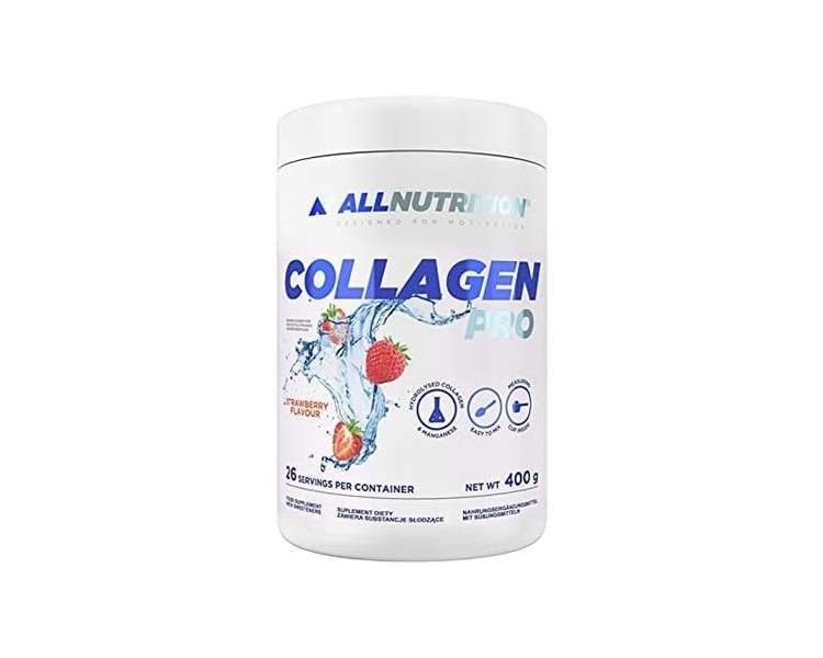 ALLNUTRITION Collagen Pro Turmeric MSM Chondroitin Hyaluronic Acid Ginger Extract Curcumin Dietary Supplement 400g Strawberry