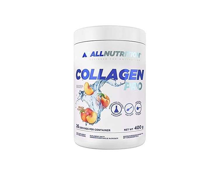 ALLNUTRITION Collagen Pro Turmeric MSM Chondroitin Hyaluronic Acid Ginger Extract Curcumin Dietary Supplement 400g Peach