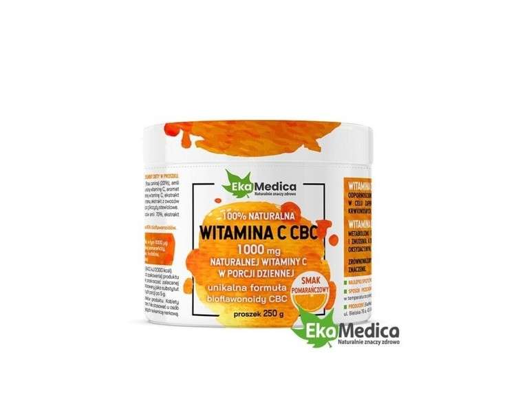 Natural Vitamin C Powder 100% From Fruit 1000mg Orange Juice Acerola Extract