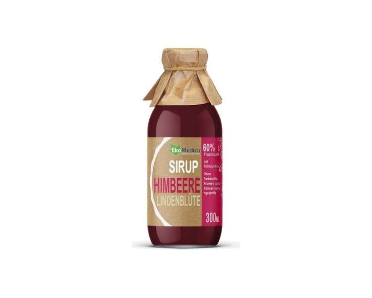 EkaMedica Raspberry Linden Blossom Syrup Dietary Supplement 300ml