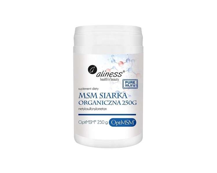 MSM Organic Sulfur OptiMSM Powder 250g Aliness