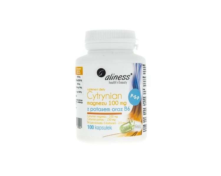 Aliness Magnesium Citrate with Potassium and B6 100 Caps