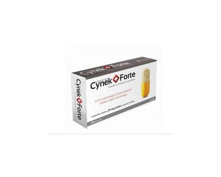 Cynek Plus Forte Zinc Immune System Skin, Hair, and Nails 20 Capsules