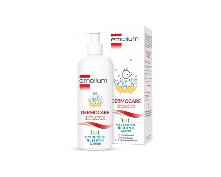 EMOLIUM Dermocare 3-in-1 Bath Lotion Wash Gel Shampoo 400ml for Children from 1 Month